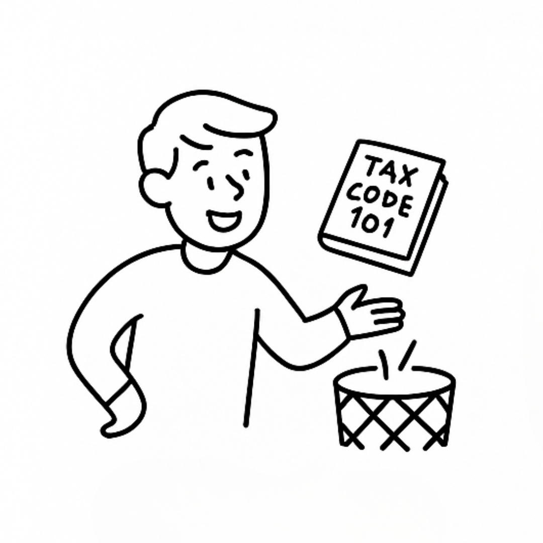 Throwing Tax Code 101 book away Throwing Tax Code 101 book away